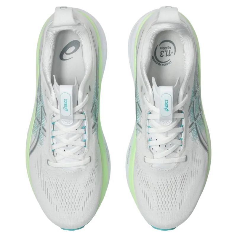 Asics Gel-Kayano 33 Men's Running Shoes - White/Energy Aqua-5