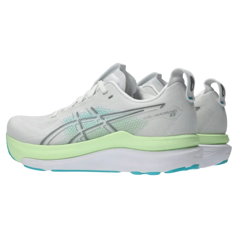 Asics Gel-Kayano 33 Men's Running Shoes - White/Energy Aqua-4
