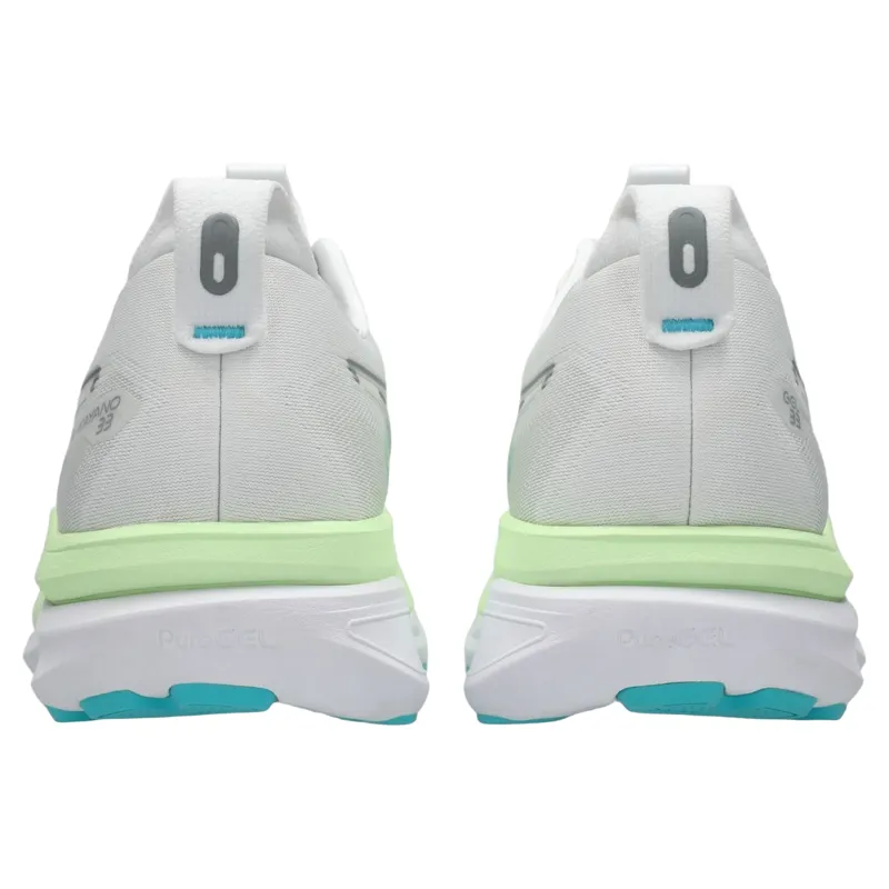 Asics Gel-Kayano 33 Men's Running Shoes - White/Energy Aqua-6
