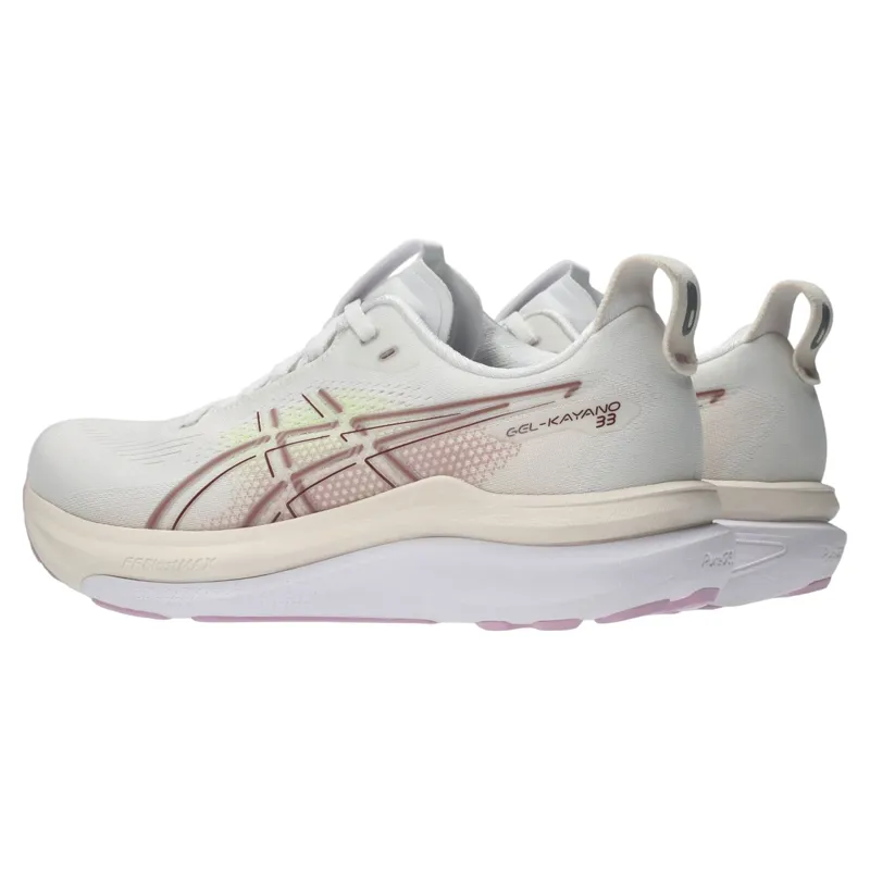 Asics Gel-Kayano 33 Women's Running Shoes - White/Hazy Lilac-10