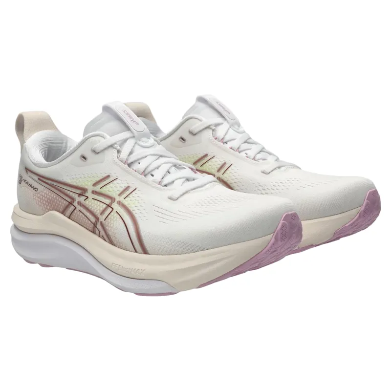 Asics Gel-Kayano 33 Women's Running Shoes - White/Hazy Lilac-9
