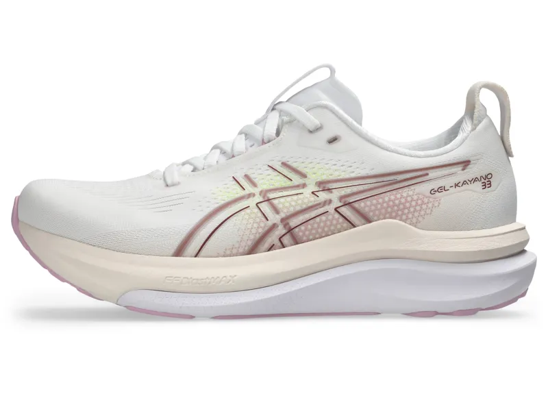 Asics Gel-Kayano 33 Women's Running Shoes - White/Hazy Lilac-7