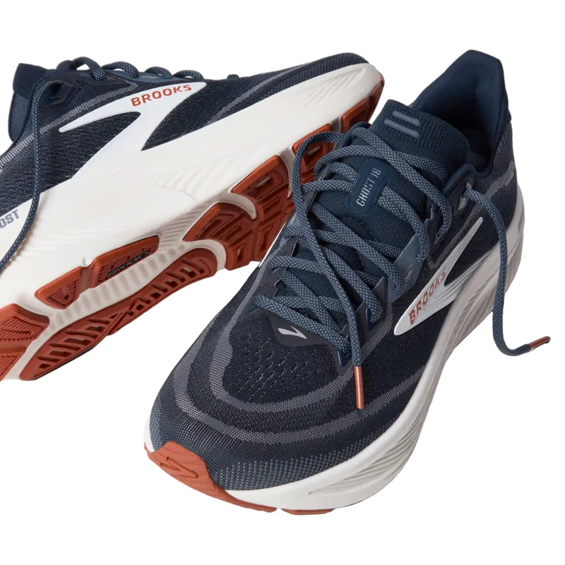 Brooks Ghost 18 Men's Running Shoes - Navy Blazer/Red Earth/Blue-1