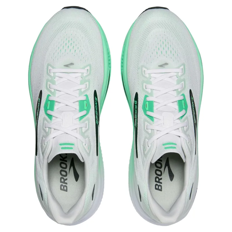 Brooks Ghost 18 Men's Running Shoes - White/Spring Bud/Spruce-2
