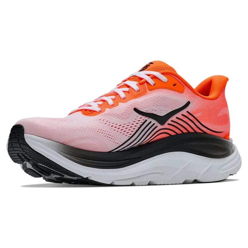 Hoka Clifton 11 Wide Men's Running Shoes - Neon Tangerine/Frost-3