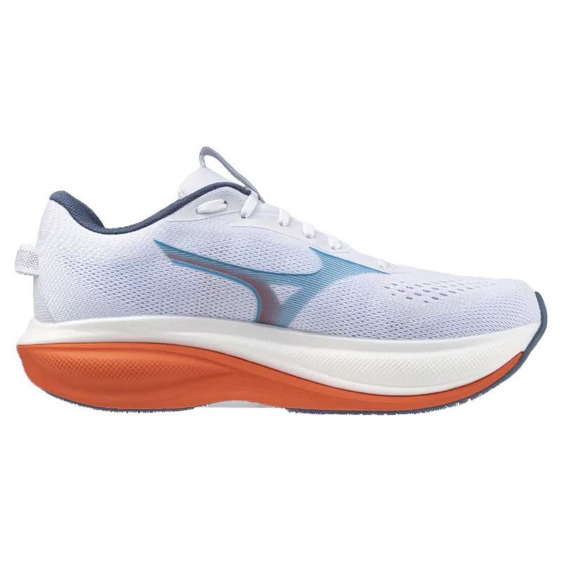 Mizuno Wave Rider 30 Men's Running Shoes - White/Blue Jewel/Orange-1