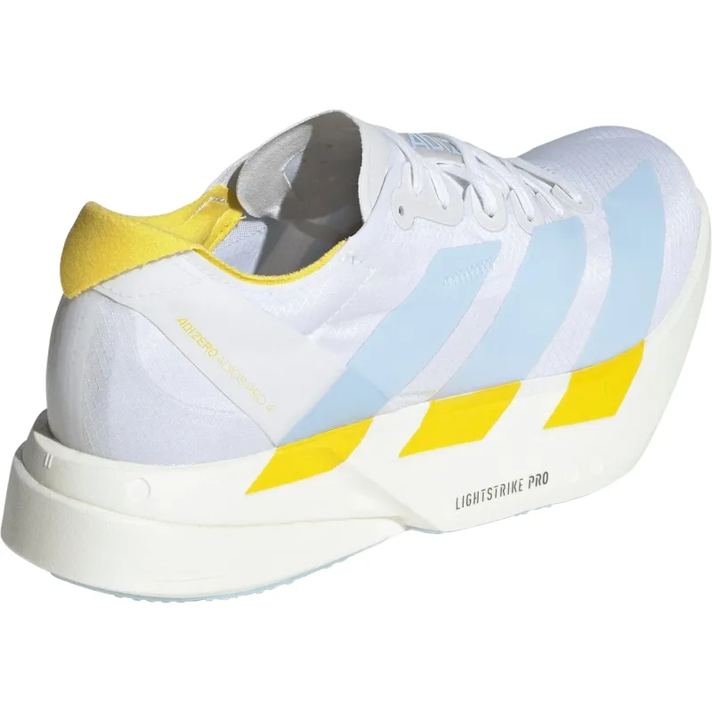 Adidas Adizero Adios Pro 4 Women's Running Shoes - White/Blue/Yellow-3