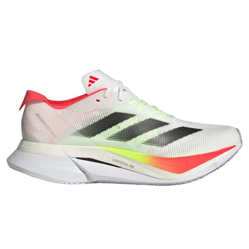 Adidas Adizero Boston 12 Women's Running Shoes - White/Black/Red