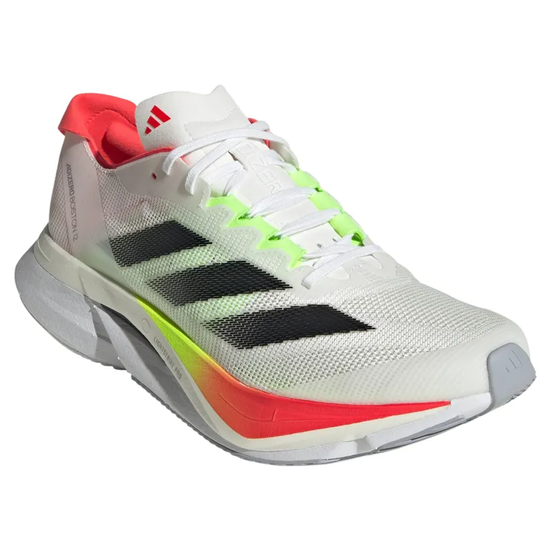 Adidas Adizero Boston 12 Women's Running Shoes - White/Black/Red-4