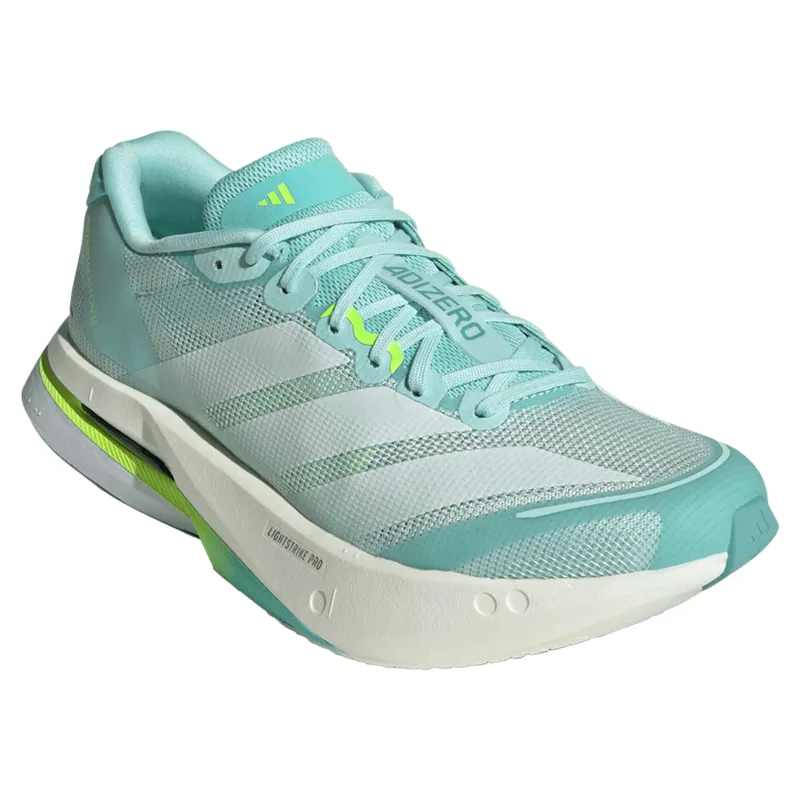 Adidas Adizero Boston 13 Women's Running Shoes - Aqua/Metallic/Lemon-4
