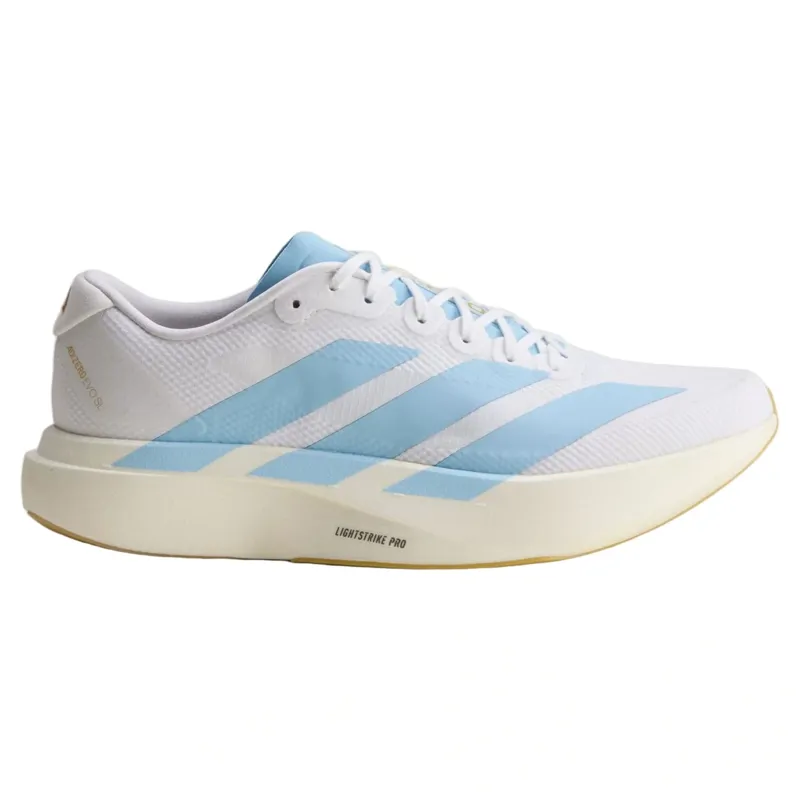 Adidas Adizero EVO SL Woven Men's Running Shoes - White/Blue/Gold