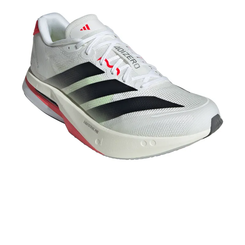 Adidas Boston 13 Men's Running Shoes - White/Black/Red-4