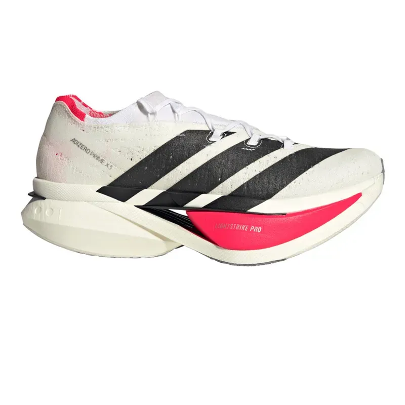 Adidas Prime X3 Strung Running Shoes in White/Black/Red