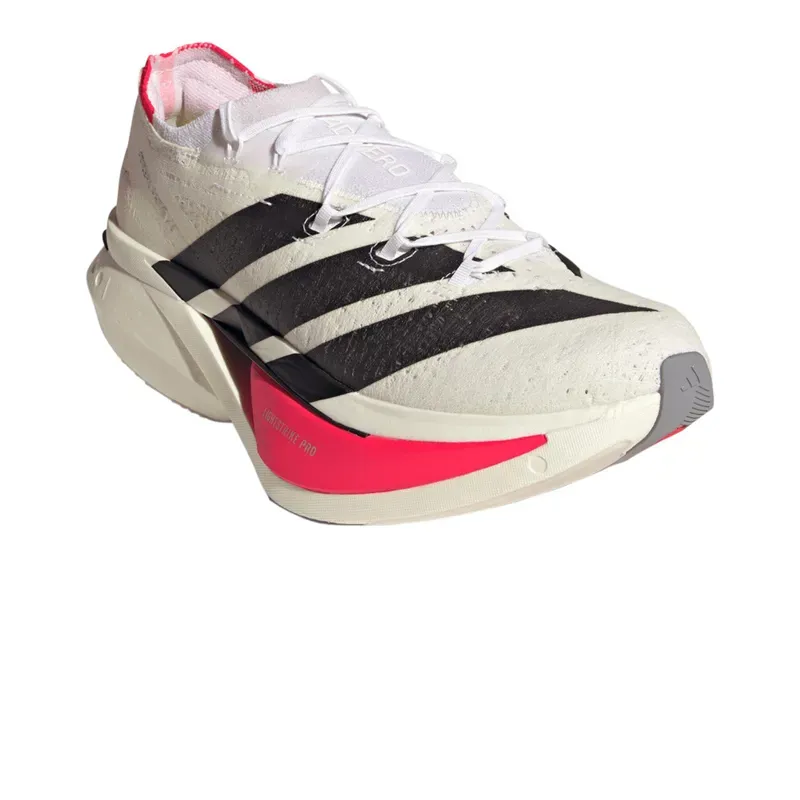 Adidas Prime X3 Strung Running Shoes in White/Black/Red-4