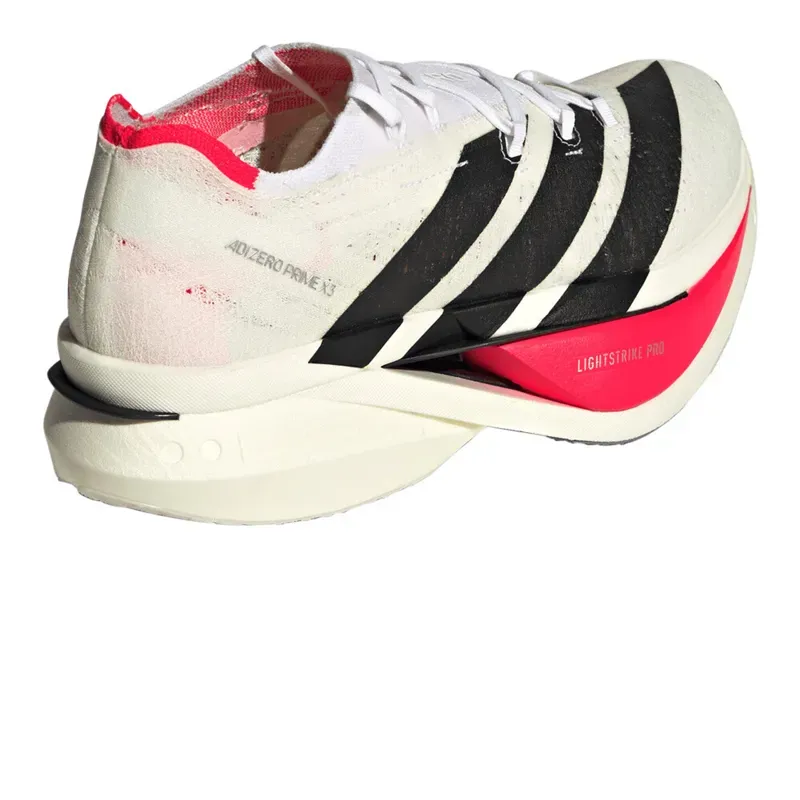Adidas Prime X3 Strung Running Shoes in White/Black/Red-5