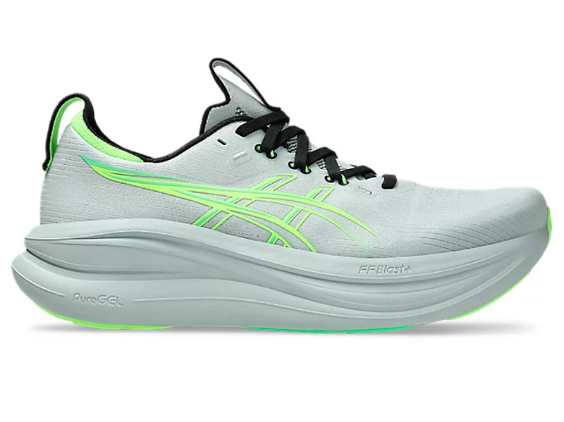 Asics Gel-Nimbus 28 Men's Running Shoes - Cold Moss/Illuminate Green