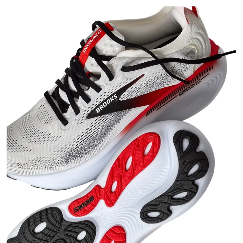 Brooks Adrenaline GTS 25 Men's Running Shoes - White/Black/Red-6