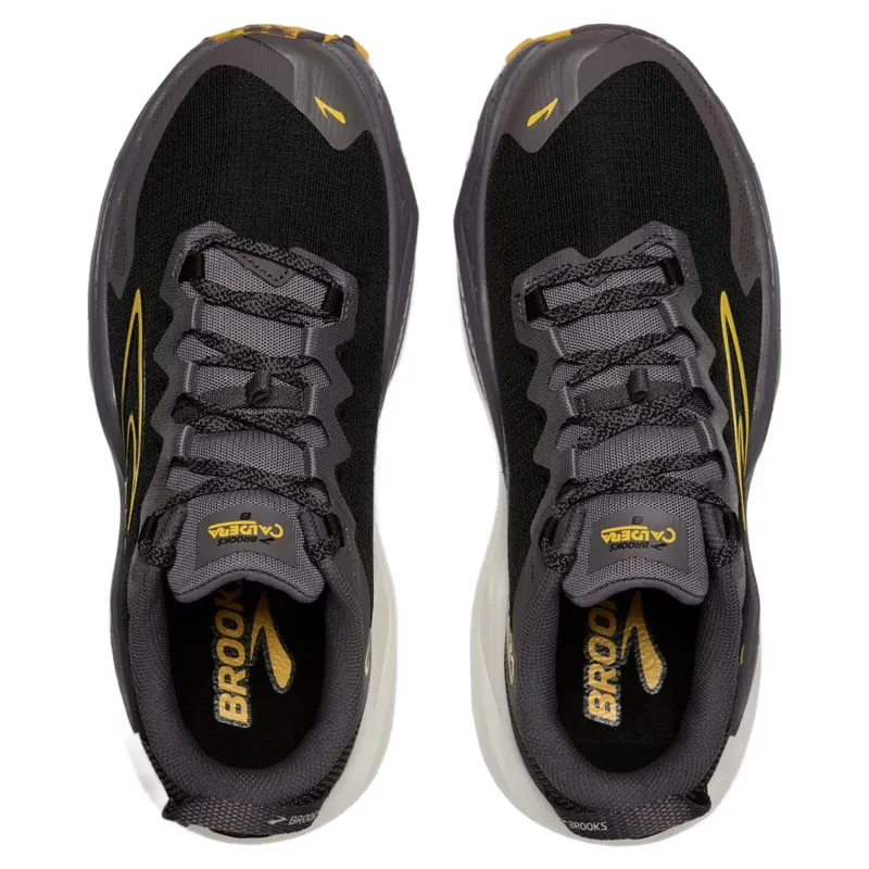 Brooks Caldera 8 Men's Trail Running Shoes - Black/Rabbit/Zest-4