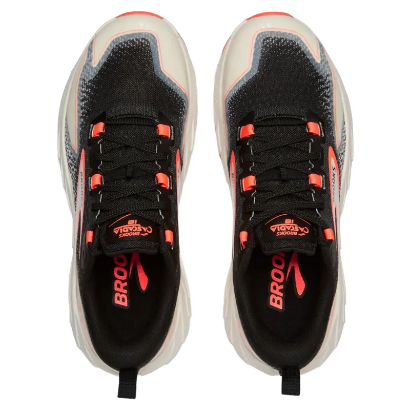 Brooks Cascadia 18 Women's Trail Running Shoes - Black/Blue Wash/Flame-2