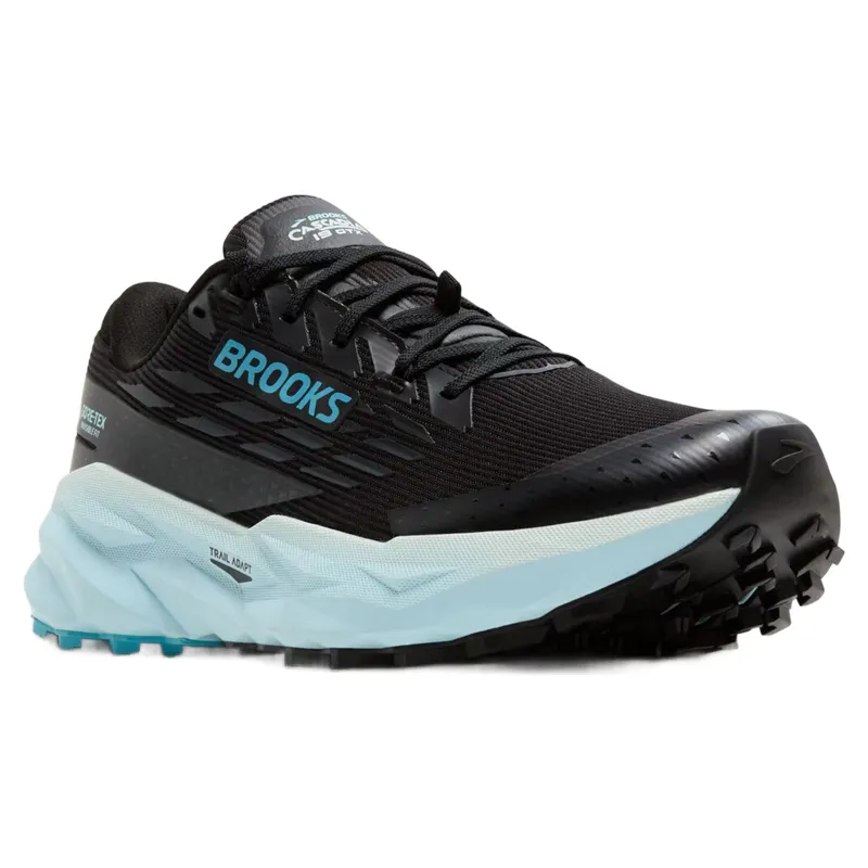 Brooks Cascadia 19 GTX Women's Trail Running Shoes - Black/Ebony/Blue Flower-2
