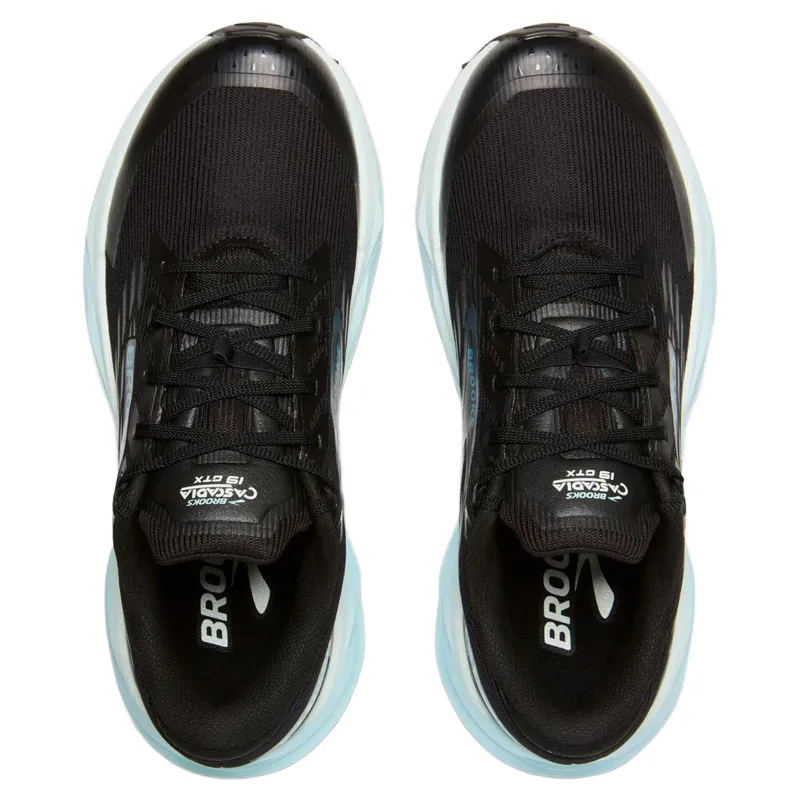 Brooks Cascadia 19 GTX Women's Trail Running Shoes - Black/Ebony/Blue Flower-3