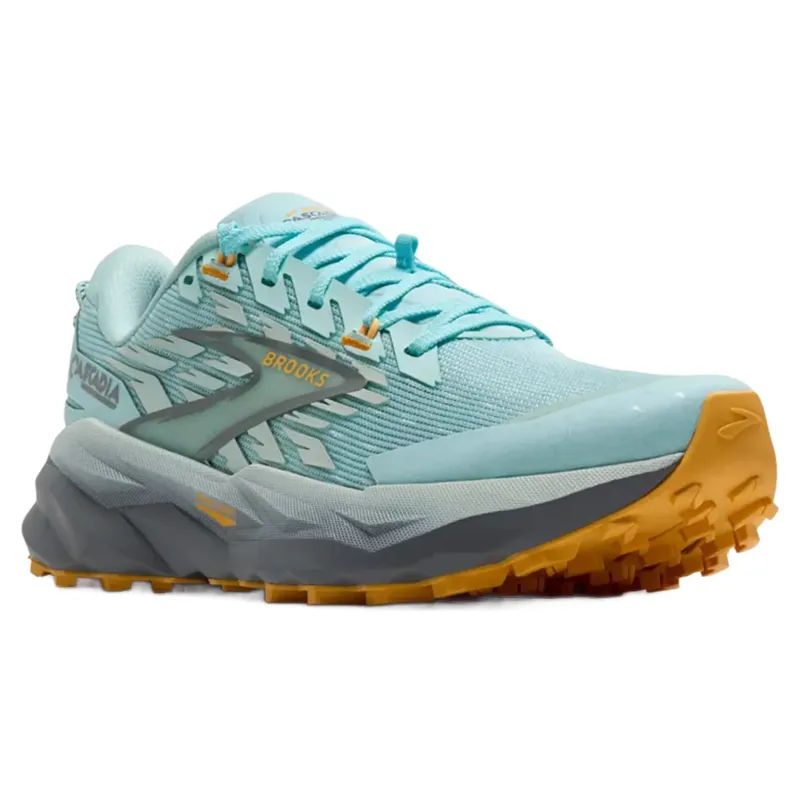 Brooks Cascadia 19 Women's Trail Running Shoes - Water/Grey/Apricot-4