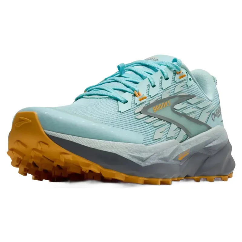 Brooks Cascadia 19 Women's Trail Running Shoes - Water/Grey/Apricot-5