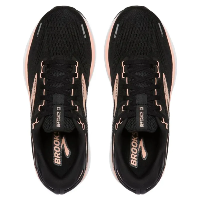 Brooks Defyance 13 Women's Running Shoes - Black/Peach/White-2