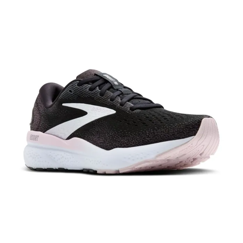 Brooks Ghost 16 Women's Running Shoes in Black/White/Orchid-1