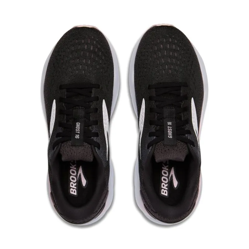 Brooks Ghost 16 Women's Running Shoes in Black/White/Orchid-3