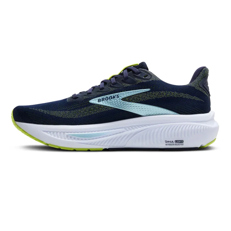 Brooks Ghost 17 2E Men's Running Shoes - Peacoat/Lime/Blue-1