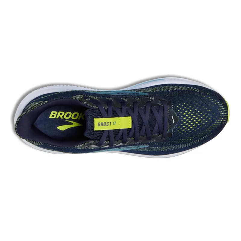 Brooks Ghost 17 2E Men's Running Shoes - Peacoat/Lime/Blue-2