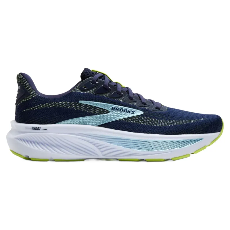 Brooks Ghost 17 2E Wide Men's Running Shoes - Peacoat/Lime/Blue