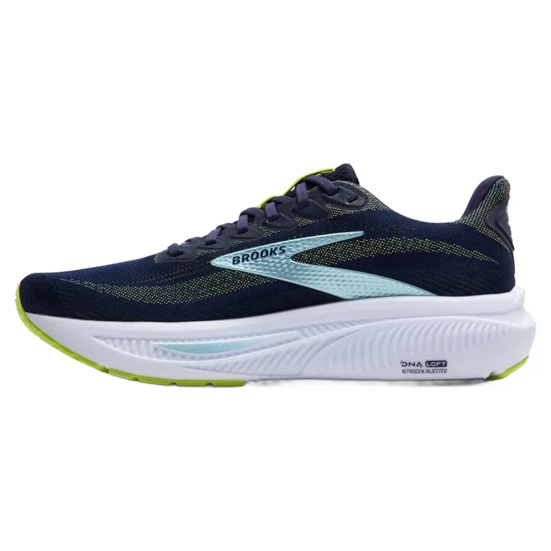 Brooks Ghost 17 2E Wide Men's Running Shoes - Peacoat/Lime/Blue-1