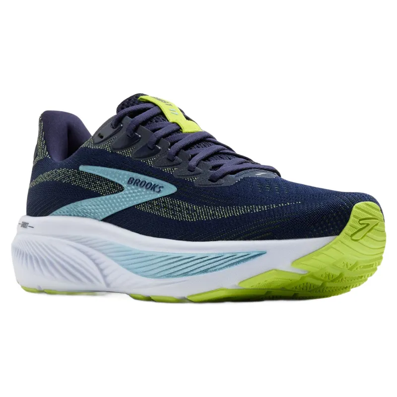 Brooks Ghost 17 2E Wide Men's Running Shoes - Peacoat/Lime/Blue-2