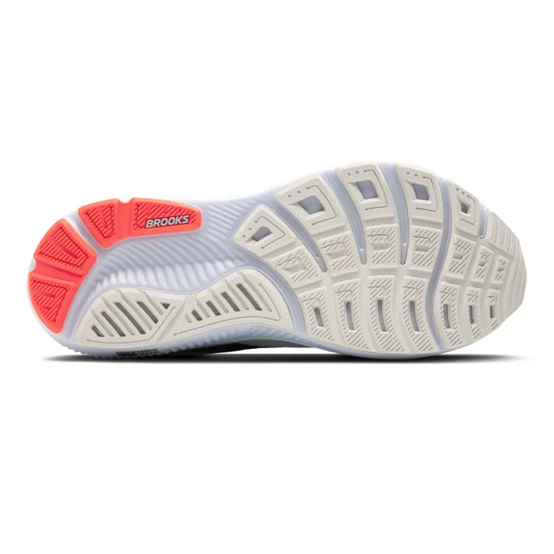 Brooks Ghost 17 Men's Running Shoes - White/Pink Clay/Gecko-3