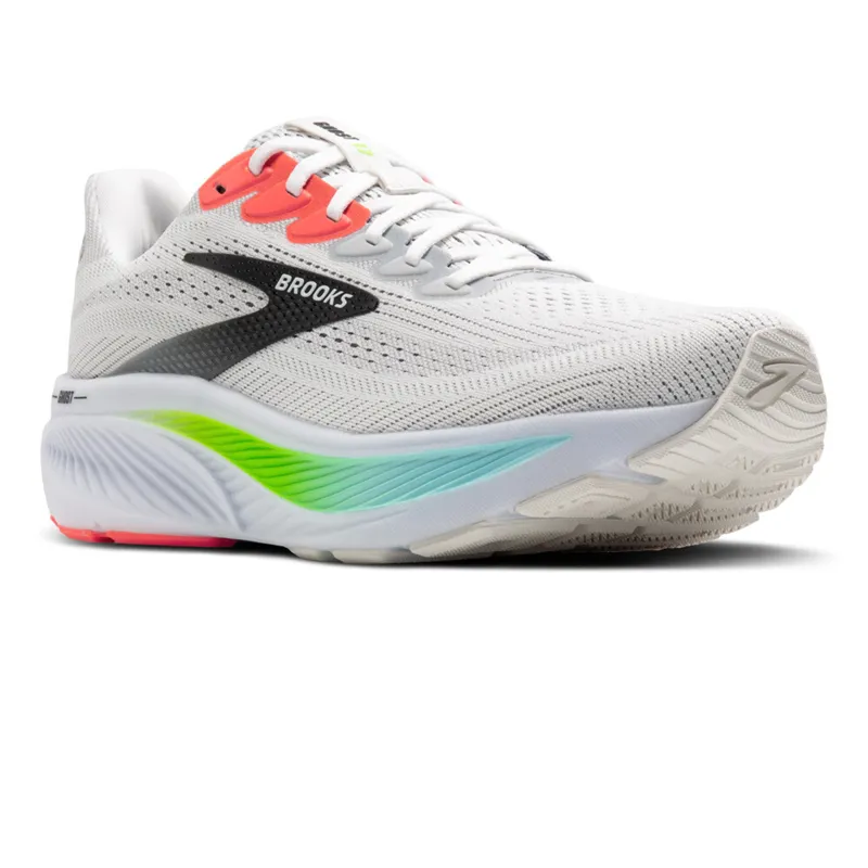 Brooks Ghost 17 Men's Running Shoes - White/Pink Clay/Gecko-4