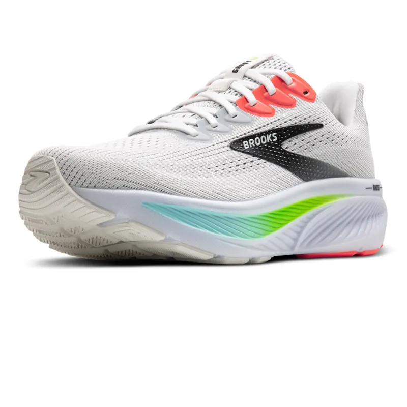 Brooks Ghost 17 Men's Running Shoes - White/Pink Clay/Gecko-5