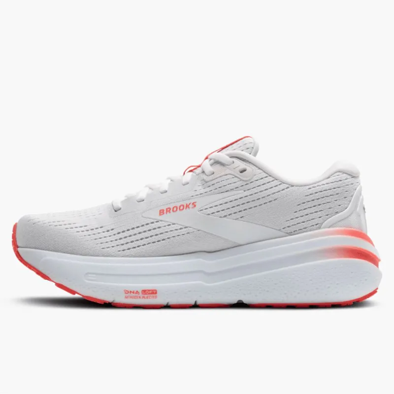 Brooks Ghost Max 2 Women's Running Shoes - White/Hot Coral-1