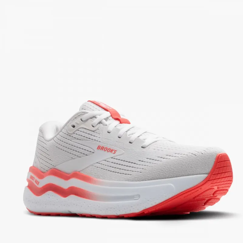 Brooks Ghost Max 2 Women's Running Shoes - White/Hot Coral-2