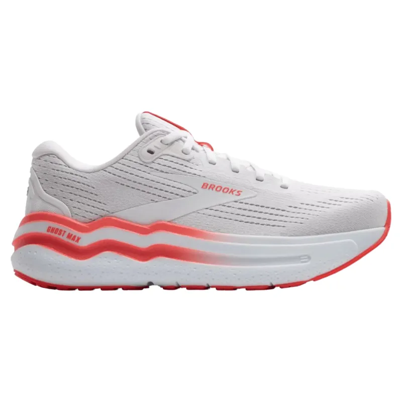 Brooks Ghost Max 2 Women's Running Shoes - White/Hot Coral