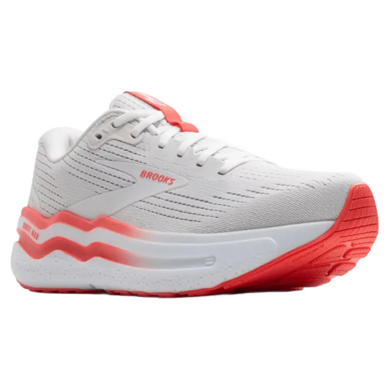 Brooks Ghost Max 2 Women's Running Shoes - White/Hot Coral-2