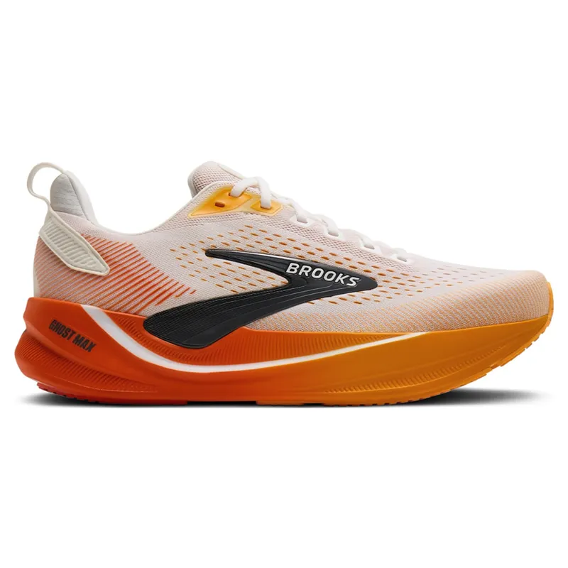 Brooks Ghost Max 4 Men's Running Shoes - White/Orange/Red