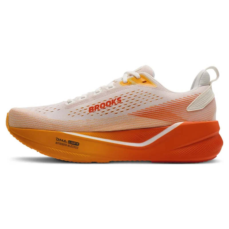 Brooks Ghost Max 4 Men's Running Shoes - White/Orange/Red-1