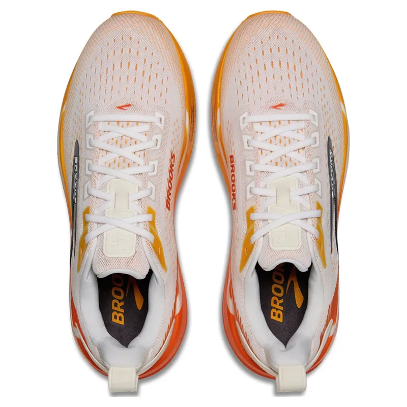 Brooks Ghost Max 4 Men's Running Shoes - White/Orange/Red-3