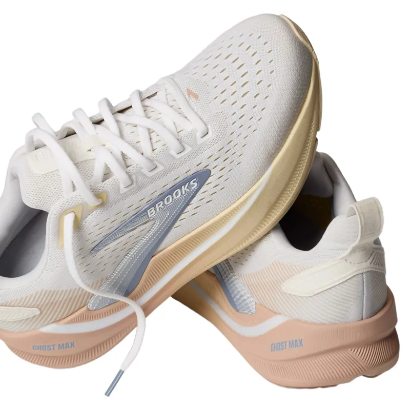 Brooks Ghost Max 4 Women's Running Shoes - White/Rose-6