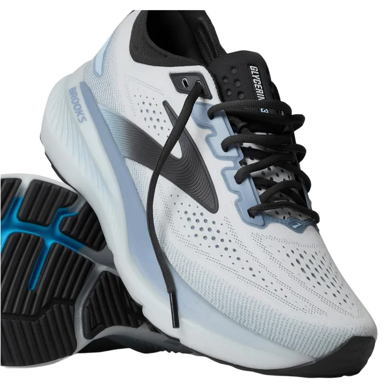 Brooks Glycerin 23 Men's Running Shoes - White/Rain/Baltic Sea-6