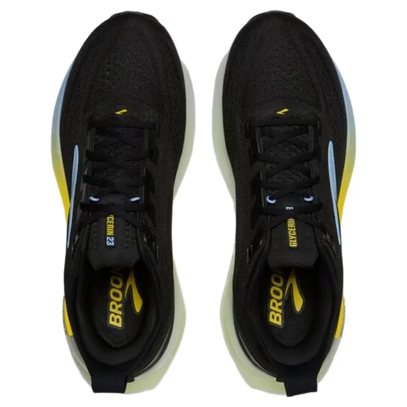 Brooks Glycerin 23 Men's Running Shoes - Black/Cyber Yellow/Nightlife-3