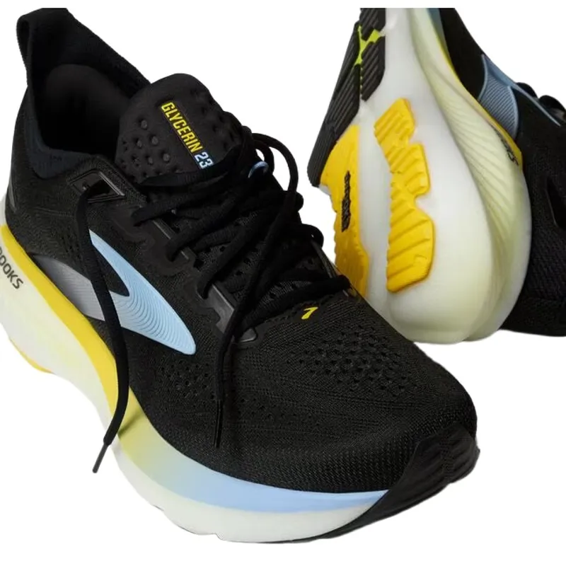 Brooks Glycerin 23 Men's Running Shoes - Black/Cyber Yellow/Nightlife-6