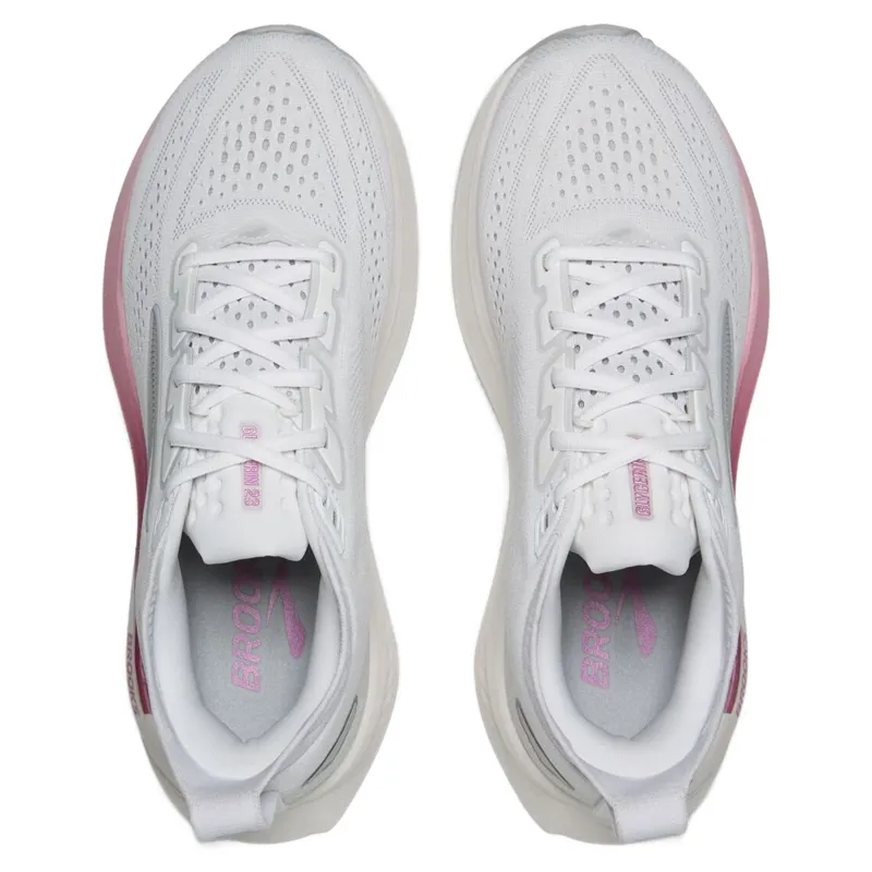 Brooks Glycerin 23 Women's Running Shoes - White/Harbor Mist/Metallic-4